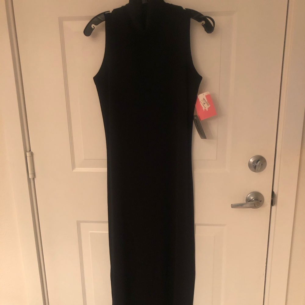 Misook high neck midi dress